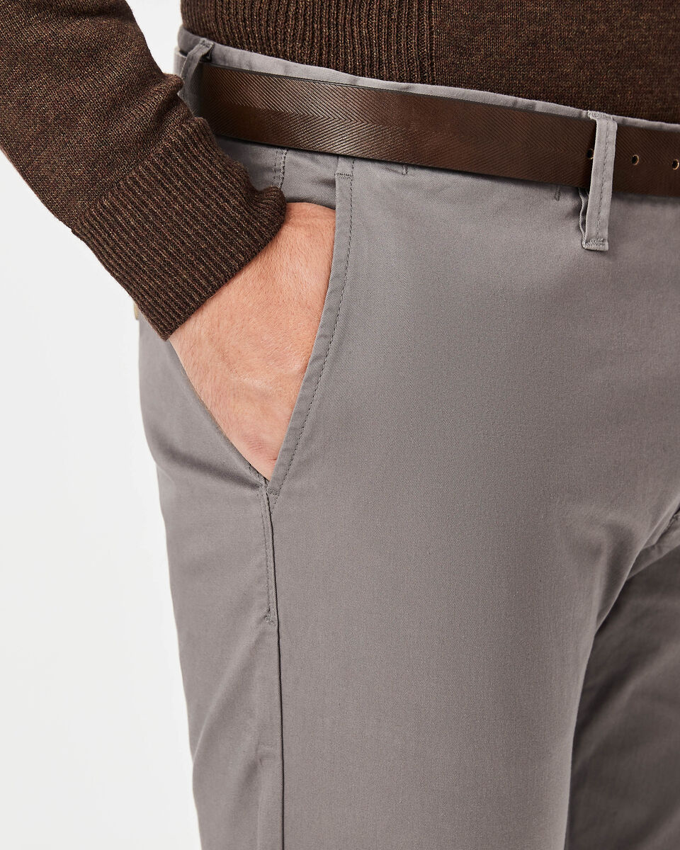 Slim Stretch Cotton Chino, Gunmetal, hi-res